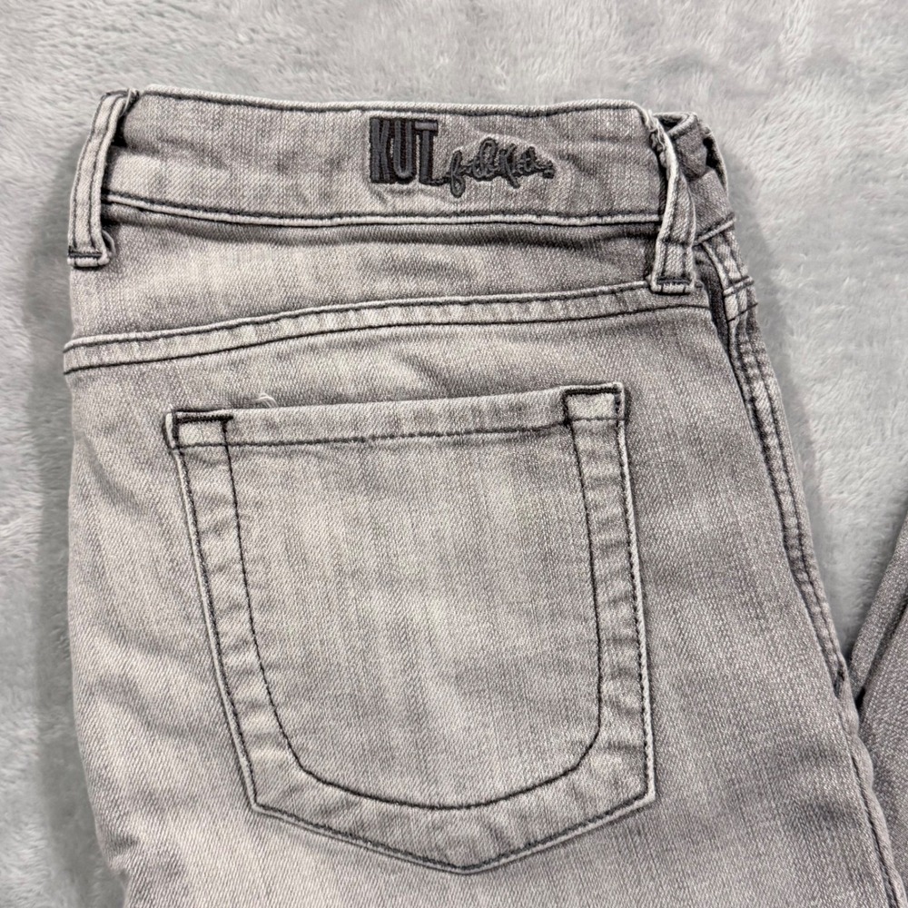 KUT from the Kloth Diana Skinny Jeans Gray Faded Stretch Denim KP488MA4 Womens 8 - Picture 4 of 8